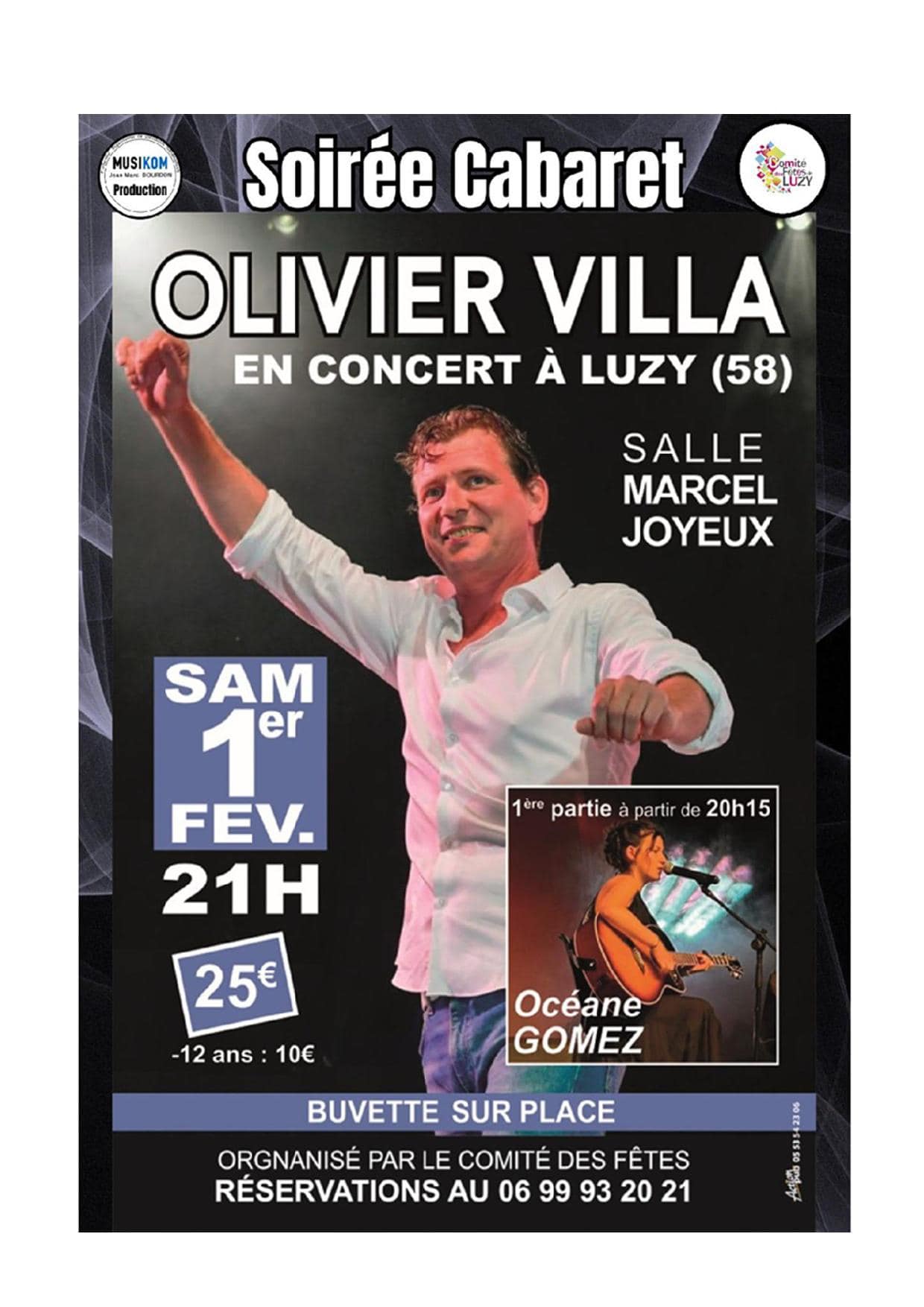 Olivier VILLA, soirée Cabaret à LUZY, le 1er Février 2025, Tournée 2025